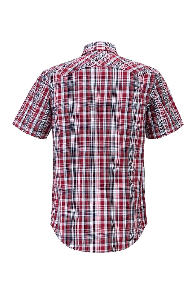 Shirt SS | Mens | Pilbara Western | Red/Black/White - Snap Button